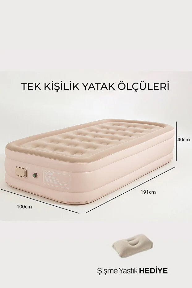 Kendi kendine şişen otomatik tek kişilik yatak